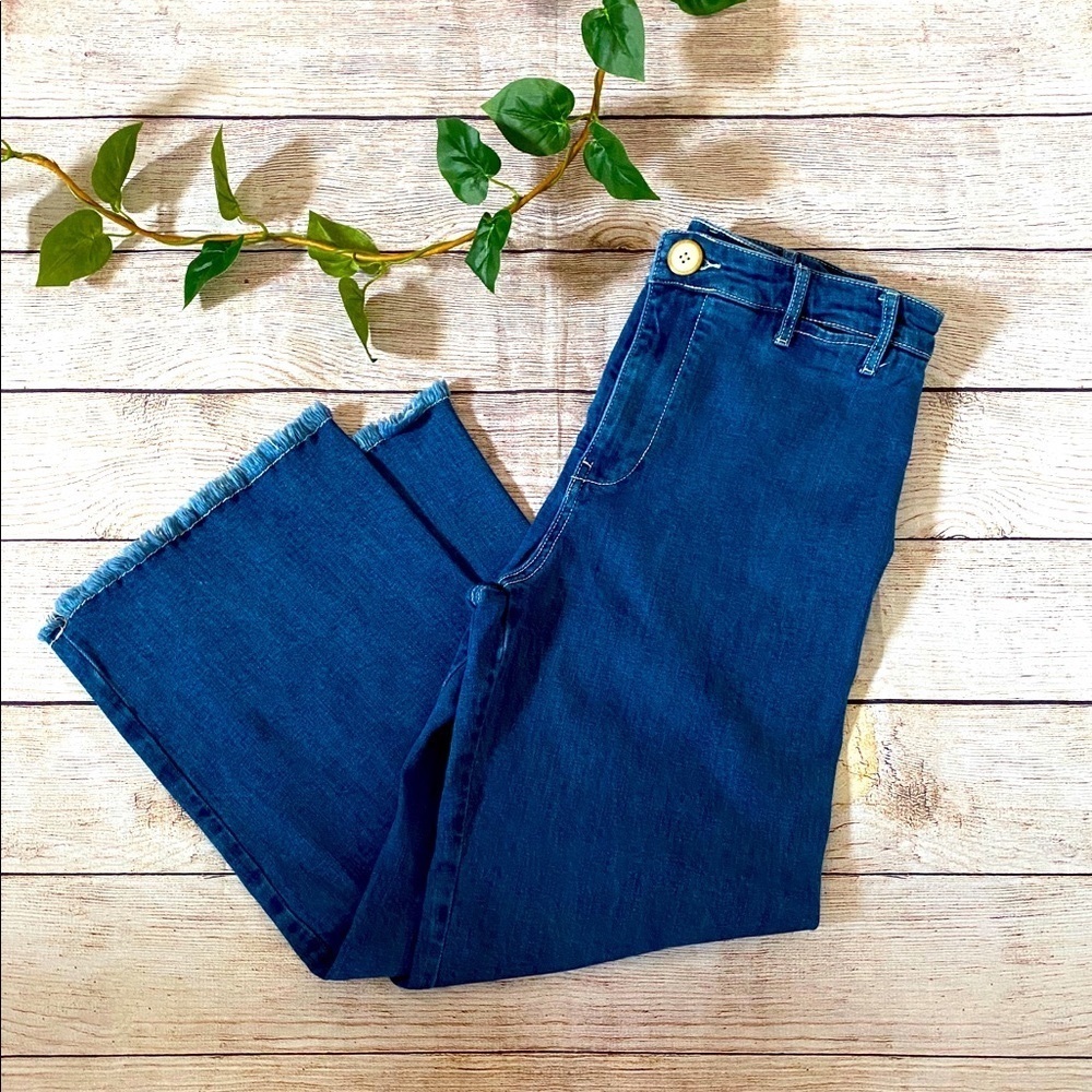 ❤️Anthropologie wide leg frayed hem jeans size 29